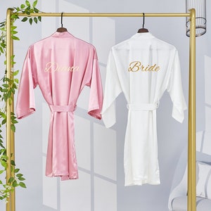 Silk Bridesmaid robe gifts white bridal robe for Wedding custom satin robes bridesmaid proposal Mother of the bride Bridesmaid bridal robe
